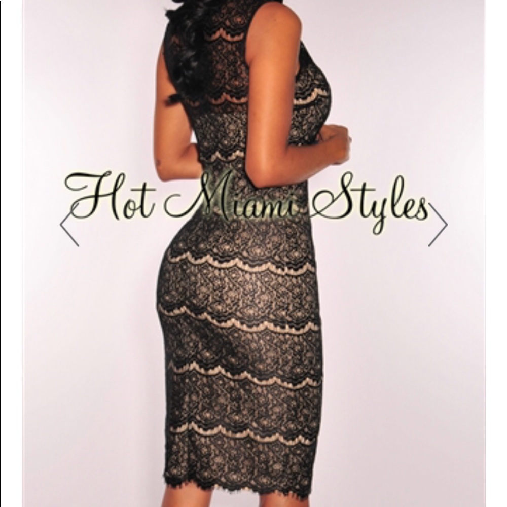 NWOT Hot Miami Styles midi lace dress